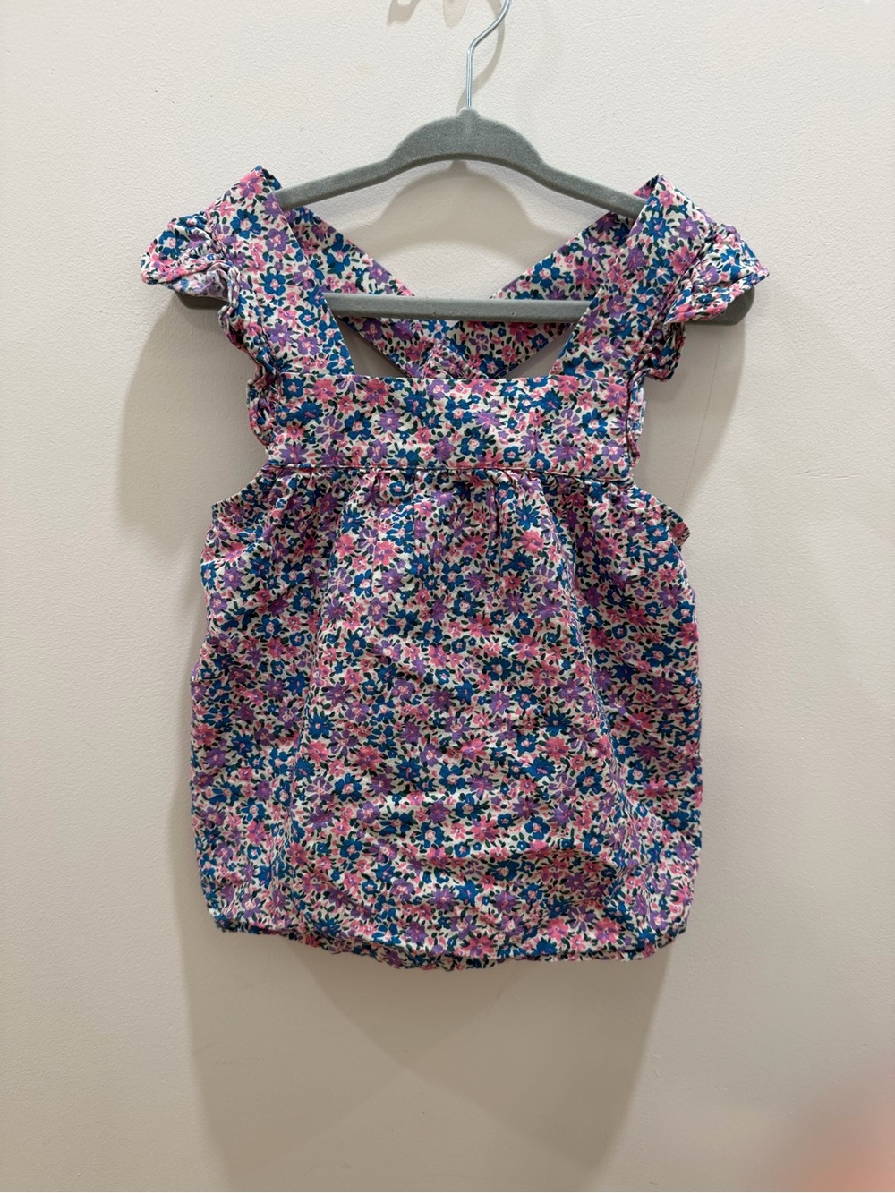 Zara Girls Floral Ruffle Tank and Skort Set- Pink, Blue & Purple